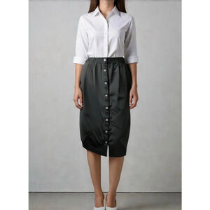 HEAD‎ Sport Woman's Skirt Size Large Black Knee Length Button Down Elastic Waist